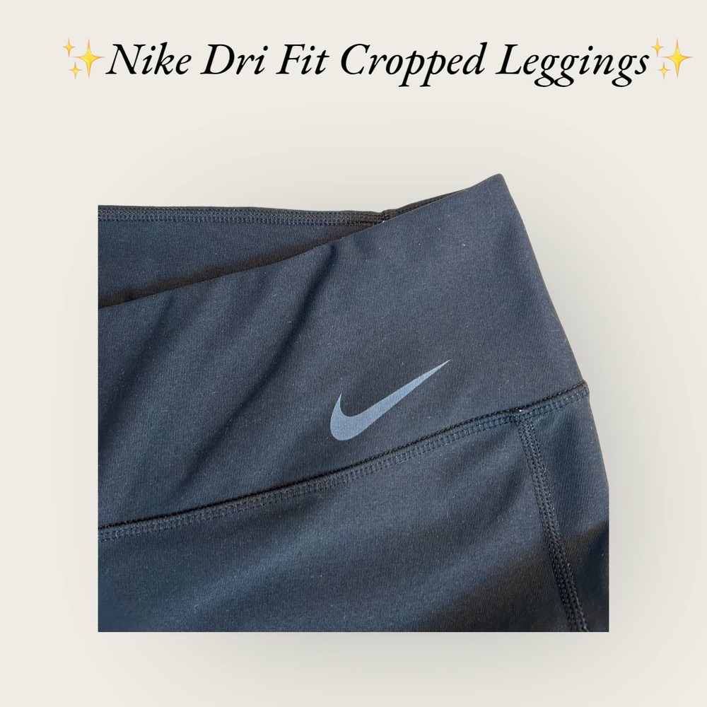 ✨Nike Dri Fit Cropped Leggings in Black. Size Large✨ - Picture 4 of 7